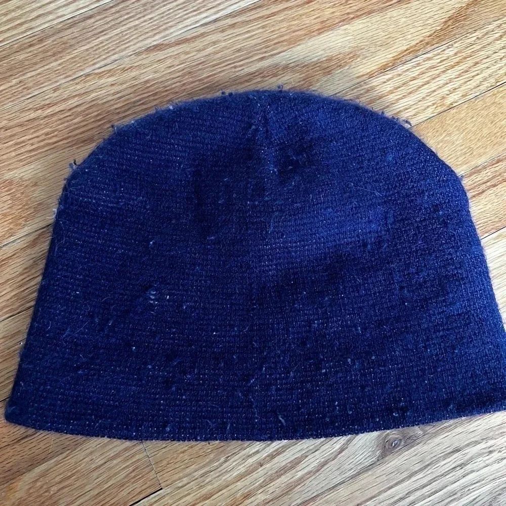 Blue knit beanie